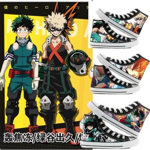 Boku no My Hero Academia Cosplay High Canvas Shoes Izuku Midoriya Sneakers Shoto Shouto Katsuki Bakugou Casual Shoes Men Women