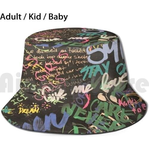 Wall - Abstract - Minimalist - Design Sun Hat 2732 Bucket Hat Smile Give Me Love Graffiti