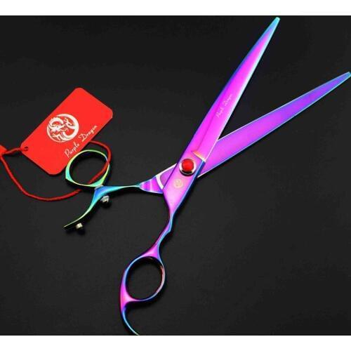 625# 8'' Brand Purple Dragon TOP GRADE Hairdressing Scissor 440C Professional Cats Dogs Pets Cutting Scissors Animal Hair Shears