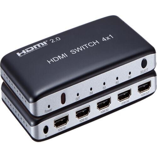 V2.0 HDMI Switcher 4X1 with IR remote control 4Kx2K@60hz Plastic