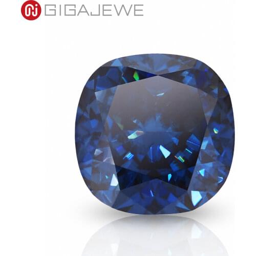 GIGAJEWE Customized Cushion Dark Blue Color VVS1 Natural Growth Moissanite Loose Diamond Test Passed Gemstone For Jewelry Making