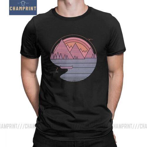 The Mountains Are Calling Hiking T-Shirt Men Outdoors Nature Camping T Shirt Trekking Summer Tees O Neck 100% Cotton Clothes