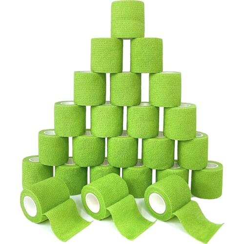 24 Pcs Elastic Self-Adhesive Bandage 5 Cm Sports Fixed Bandage Suitable For Sports Injuries And Pet Treatment