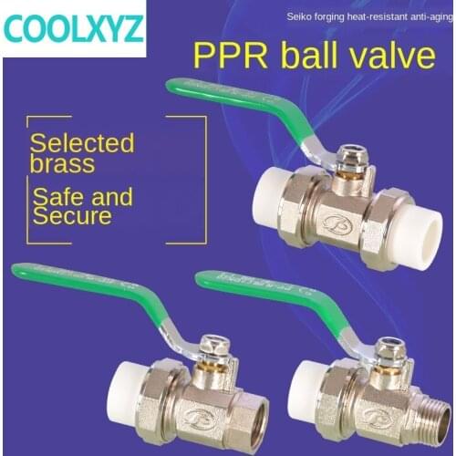 PPR live copper ball valve double head inner and outer wire valve switch main valve pipe fittings