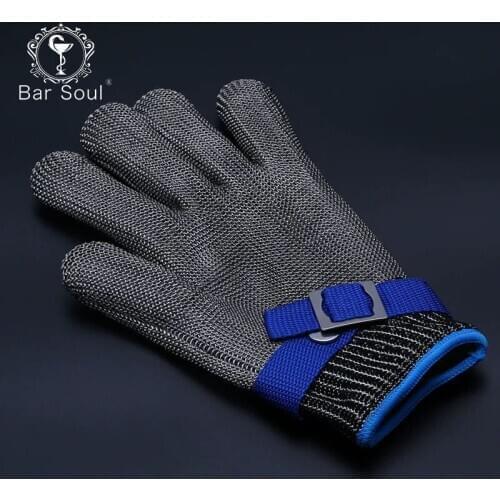 Bar Soul Professional Ice Cutting Gloves Cut Resistant Gloves Protection Hand Cut Prevention Bartender Tools Bar Tools