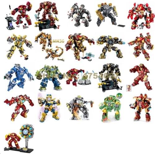 Mk1 Mk44 Mk23 Mk24 Mk36 Mk38 Mk42 Mk16 Mk2 Mech Robot Hulkbuster Toy