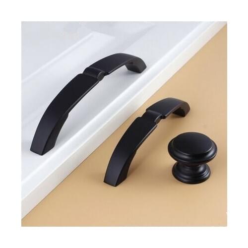 128mm modern fashion black furniture handles black kitchen cabinet wardrobe door pull handle 5" dresser cupboard handle pull