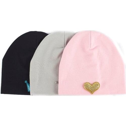 Diy Cartoon Pattern Baby Girls Boys Cotton Beanies Heart Satr Design Candy Color Cap Infant Newborn Winter Warm Hats Crown Hats