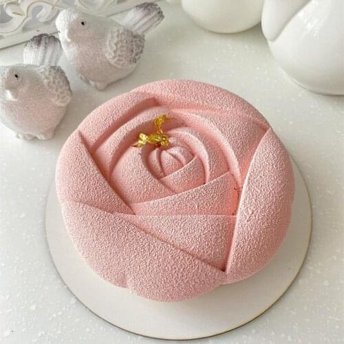 SJ 3D Rose Flower Mousse Cake Mould Silicone Molds Diy Dessert West Point Decorating Pan Silicone Form Bakeware