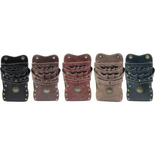 Barber Shears Holster Scissors Holder Pouch PU Leather Hairdressing Tool Case Bag