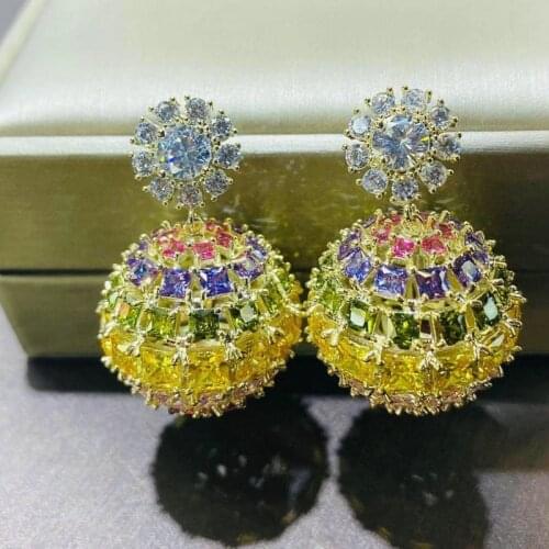 Bilincolor Cubic Zirconia Ball Drop Earring for Women