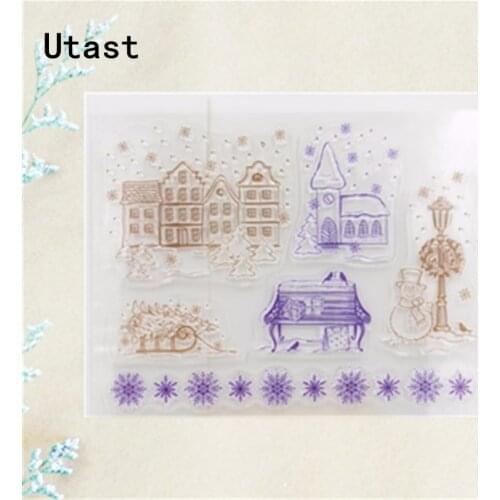 Winter Snow Village Clear Silicone Stamps /Transparent Rubber Stamp for DIY Scrapbooking /Photo Album Decorative Craft Making
