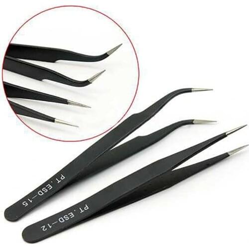 2pcs Jewelry Tools Stainless Steel Tweezers Chips Removal Tool Soldering Tweezer For DIY Bracelet Earring Jewelry Tool 2021