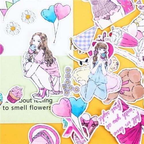 38pcs Creative kawaii Japanese Mori girls Daily life scrapbooking stickers /decorative sticker /DIY craft photo albums/Children