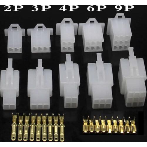 5set/lot 2.8 mm 2P/3P/4P/6P/9P 6A Motorcycle Connector Female and male Electric Car connector Butt Plug Hole core Insert
