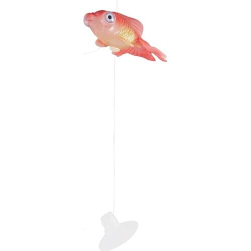 Aquarium Small Suction Cup Artificially Floating Goldfish Ornament Red