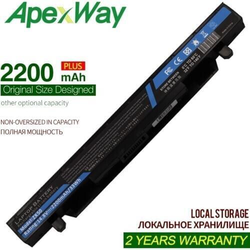 ApexWay 14.4V 2200mAh A41N1424 Laptop Battery for ASUS ROG ZX50 ZX50J ZX50JX ZX50V ZX50VW GL552 GL552VW GL552V GL552J GL552JX