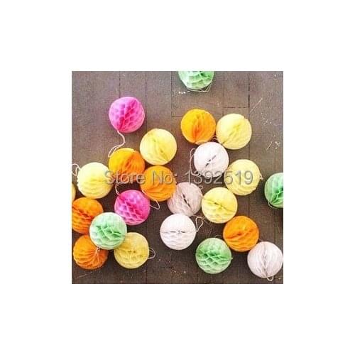 Free Shipping 50pcs--4" Mini Tissue Paper Honeycomb Ball 17 colors Hand Made Christmas Decor /Birthday /Wedding Decoration