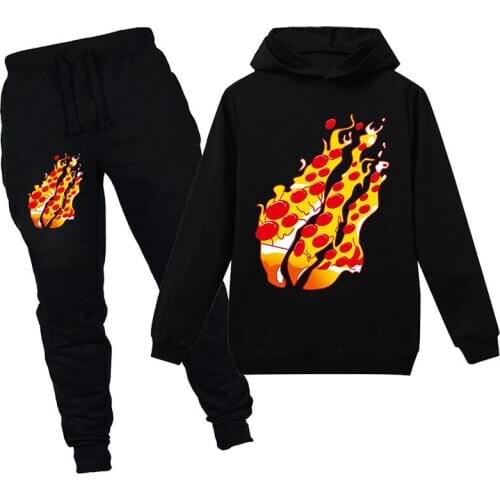 Childrens clothing cartoon print Prestonplayz cotton childrens sweater hoodie trousers T-shirt sports casual boy girl suit