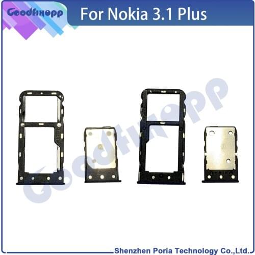 For Nokia 3.1 Plus SIM Card And Adaptors Take The Chip Tray Support Cassette-Replacing Housing Repair Parts SD Card Slot