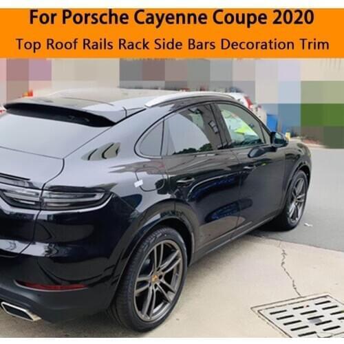 For Porsche Cayenne Coupe 2020 Aluminium alloy Silver Top Roof Rails Rack Side Bars Decoration Trim Car Accessories