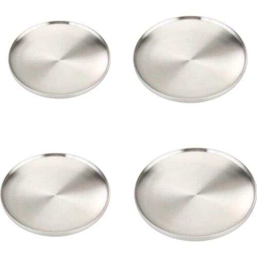 T21D Stainless Steel Double Layer Round Dinner Plate Heat Insulation Dish Anti-scald
