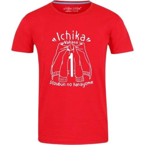 High-Q Unisex Anime The Quintessential Quintuplets Cotton T-Shirt Tee O-Neck Nakano Yotsuba Nakano Itsuki Casual T-Shirt Tee