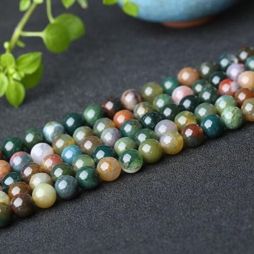 Indian Agates Loose Crystal Beads Supplies For Jewelry Making Bracelet Necklace Handmade Accessories DIY Jewellery Craft