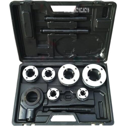 Quality Portable Handhold Manual Threader Iron Galvanized Pipe Threading Machine Kit 1 Set Plastic Box With 6 Dies Power Tool