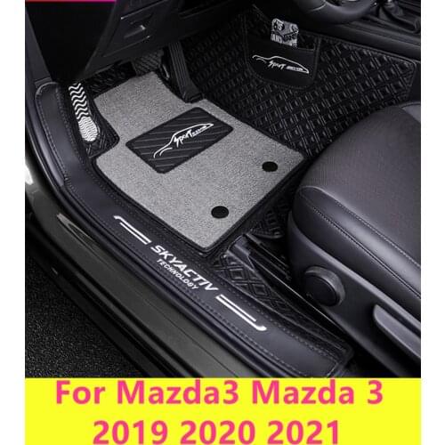 For Mazda3 Mazda 3 2019 2020 2021 leather car floor mats Custom auto foot Pads automobile carpet cover automobile carpet cover