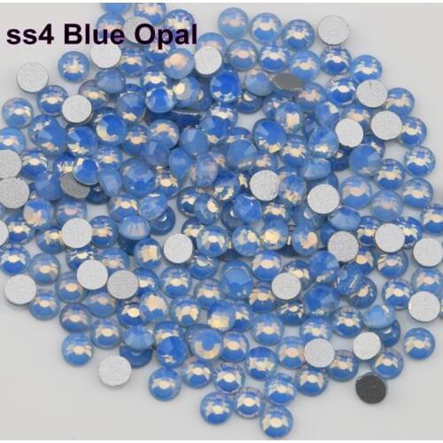 Ss4 (1.5-1.7mm) Blue Opal Non Hotfix Crystal Stones,1440pcs/Lot, Flat Back Glue On Rhinestones for Nail Art