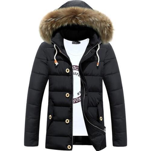 Casual Waterproof Hooded Veste Homme HiverThick Detachable Fur Collar Mens Jackets Winter Men