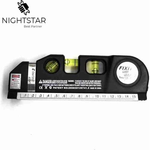 2019 Laser Level Horizon Vertical Measure 8FT Aligner Standard and Metric Ruler Multipurpose Measure Level Laser Black