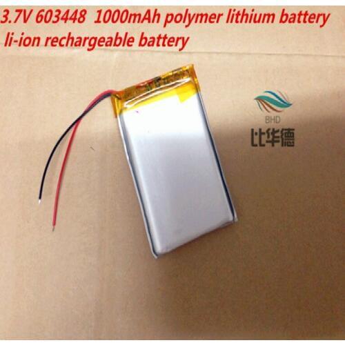 3.7V 603448 1000mAh tablet battery li-ion rechargeable battery