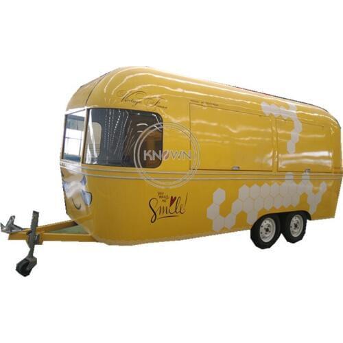 Smile face type mobile trailer food cart hot dog fast food truck ice cream food trailer