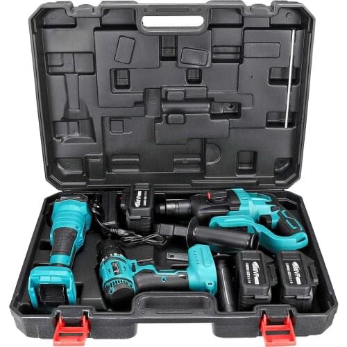 3 In 1 588Vf Multi-functional Electric Tools Set Brushless Angle Grinder + Electric Drill + Rotary Hammer For Makita Battery