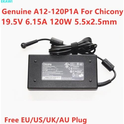 Genuine Chicony 120W 19.5V 6.15A A12-120P1A A120A010L Laptop Charger For MSI GE60 GE70 GP70 GF63 For Clevo W650SJ W355ST W370ST