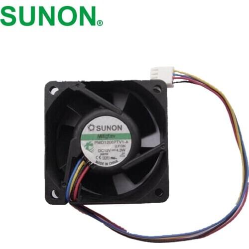 SUNON Original 6025 DC12V 4.3W PMD1206PTV1-A 60mm 4-wire cooling fan