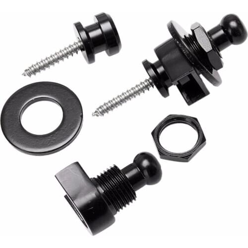 1pcs Of Guitar Bass Schaller Strap Buckle Locks Buttons Round Head Black Guitar Accessory Chrome Locking Machine Tuners