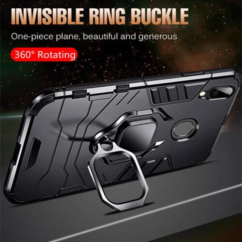 Luxury 4 in 1 Armor Ring Case On The For Samsung Galaxy A50 A30 A8S A70 A60 M20 M30 M10 A7 A8 A9 2018 Plus Case Soft Silicon