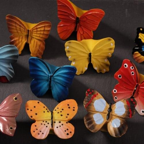 Butterfly Shape Handle Lovely Children Room Cartoon Garden Rustic Style Wardrobe Shoe Ark Door Desk Drawer Small Handles