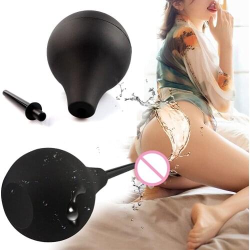 Douche Large Capacity Enema Bulb Syringe System Anus Snal Cleaner Head Nozzle Tip Plug Colonic Lrrigation Sex Toy Gay