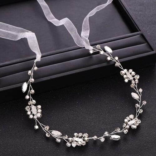 Bridal Hair Accessories Silver color Rhinestone Crystal Wedding Headband tiara Headpiece Hair Vine Wedding Hair ornaments