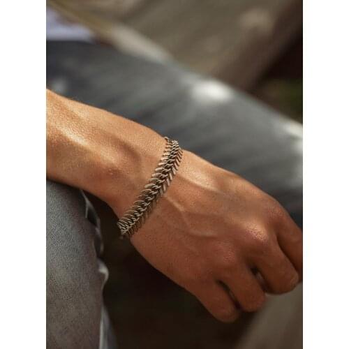 Vintage Fish Bone Thorn Bracelet For Men Women Hip Hip Rock Jewelry Centipede Bangle Bracelets Ethnic Gift