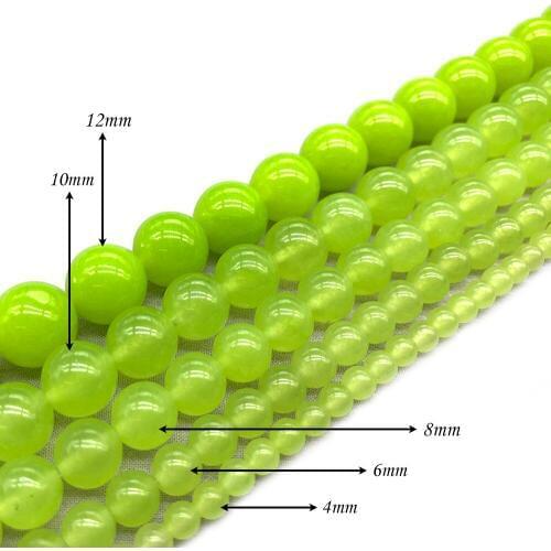 Natural Stone Yellow-green Round Loose Charm BeadsFitMulti-purpose Jewelry Making 4 6 8 10 12MMPick Size J329