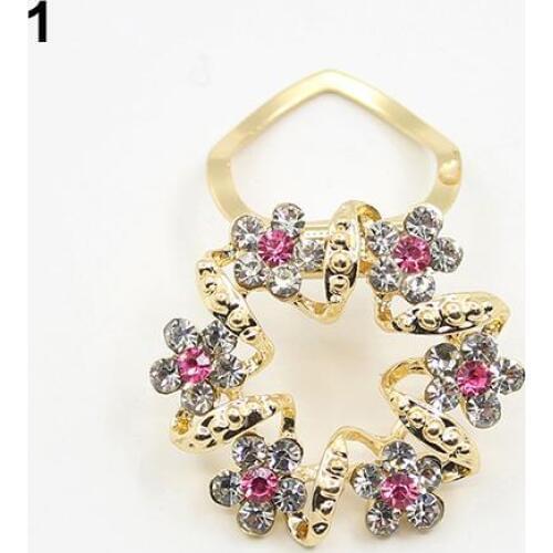 Lady Girl Luxury Elegant Rhinestone Flower Garland Scarf Clip Brooch Pin Jewelry hot