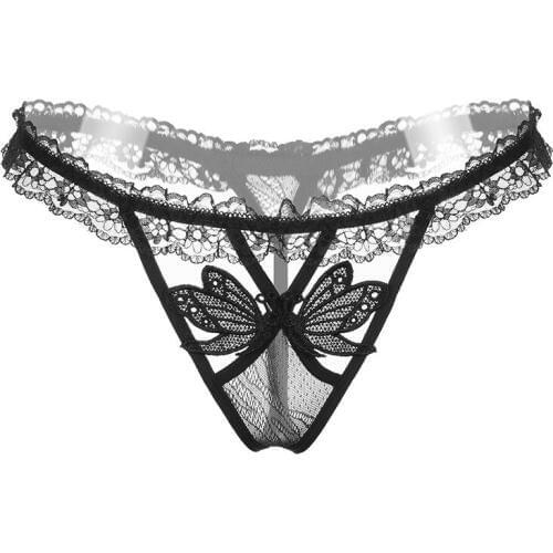 Women Sexy Lingerie erotic panties porn transparent flirty floral lace underwear see through g-string thong sexy wear low rise