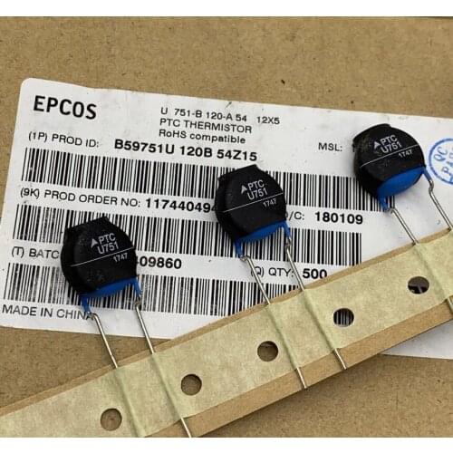 100% orginal and new B59751U120B54Z15 EPCOS PTC U751 PTCU751 U 751-B 120-A 54 12X5 PTC THERMISTOR best qualtiy
