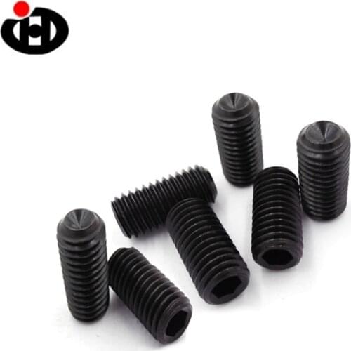 JINGHONG M6*5-50 100pcs High Quality DIN 916 Alloy Steel Black Oxide GR 12.9 Set Screws