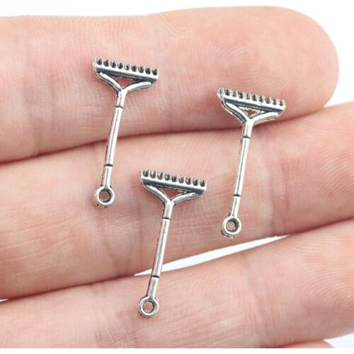 Newest 40Pieces 9*20mm Mixed Alloy Antique Silver Color Razor Charms Keychain Accessory Pendant For DIY Jewelry Making
